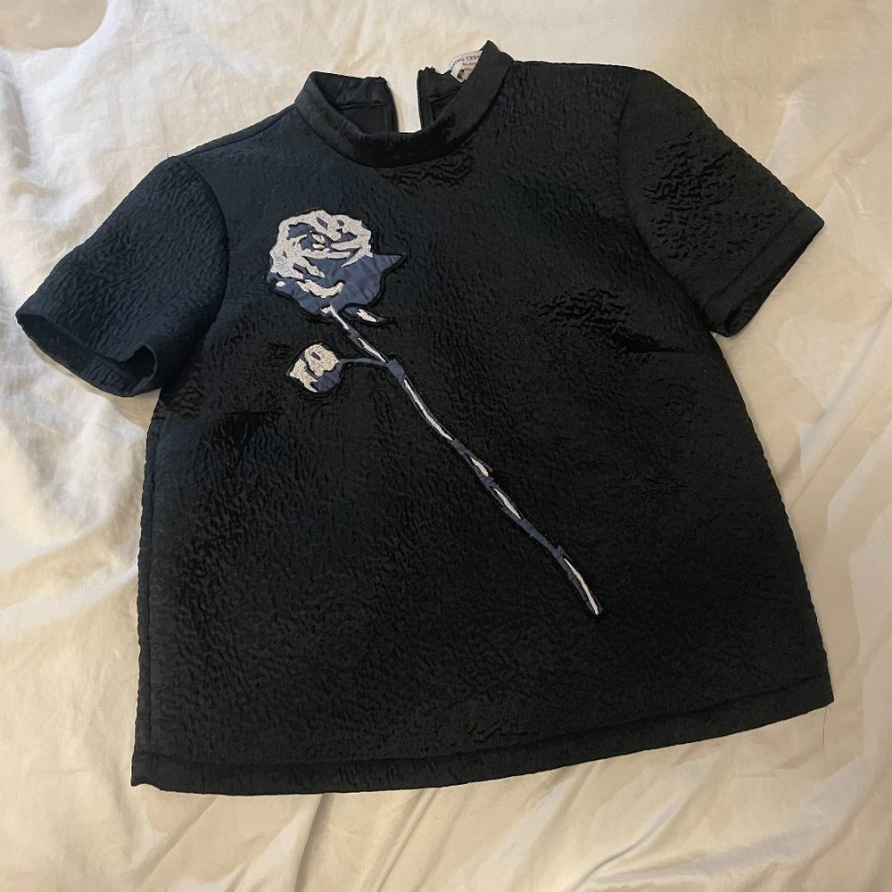 Vintage Opening Ceremony rose applique top